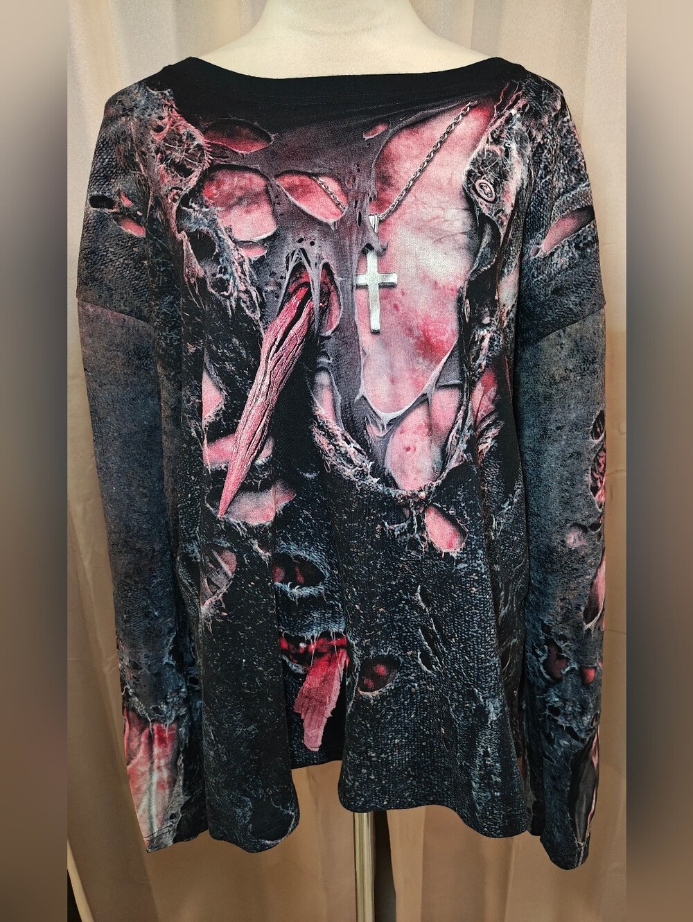 🧟‍♀️Vintage Spiral Direct "Zombie Wrap" Allover Print Long Sleeve Tee🧟‍♀️.